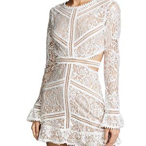 For Love & Lemons Emerie Cutout Dress, large, white